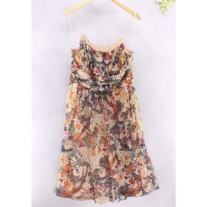 Anthropologie Maeve Women's McKenzie Floral Spaghetti Strap Lined Sundress Sz 10